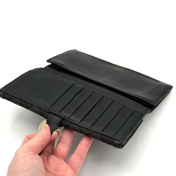 Gucci GG Canvas Black Leather Continental Wallet ✔️Authentic G Buckle - Picture 10 of 15